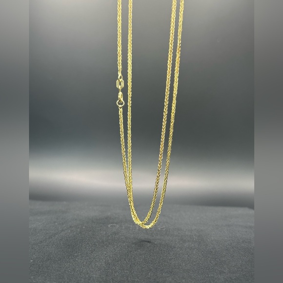 22” 2 mm.14K Gold Spiga Chain Necklace - Picture 12 of 17
